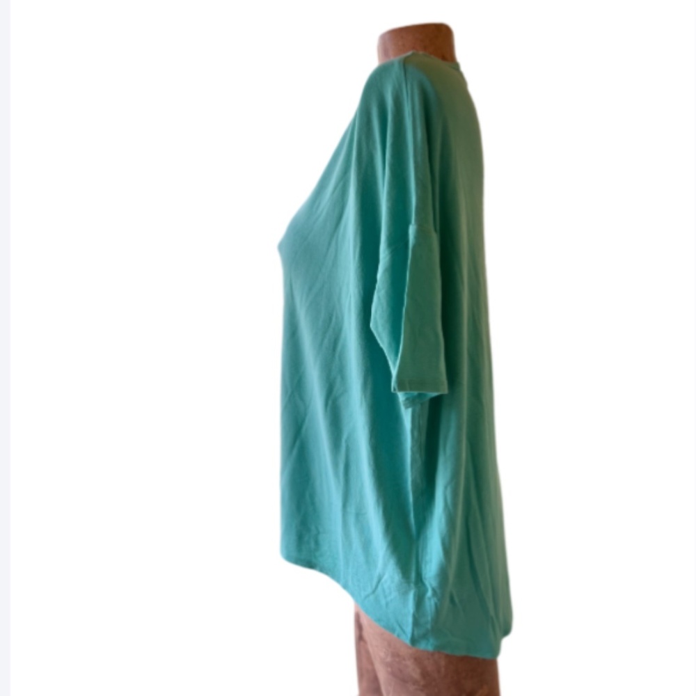 Turquoise Oversized 3/4 Sleeve Tunic - Picture 5 of 7